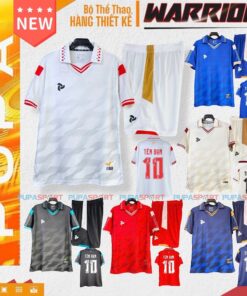 Bộ Quần Áo Đá Banh - Jp Không Logo WARRIOR - Nhiều Màu - Vải Mè MK 11.2 Cao Cấp Cho Nam Nữ, Có In Tên