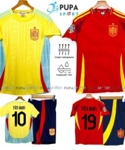 Bộ Đồ Đá Banh Jp/Kl/Dk, Tbn Eu.ro 2024 Sân nhà/Sân khách, Vải Thun Lạnh/Mè Hàn Cho Nam Nữ, Có In Tên